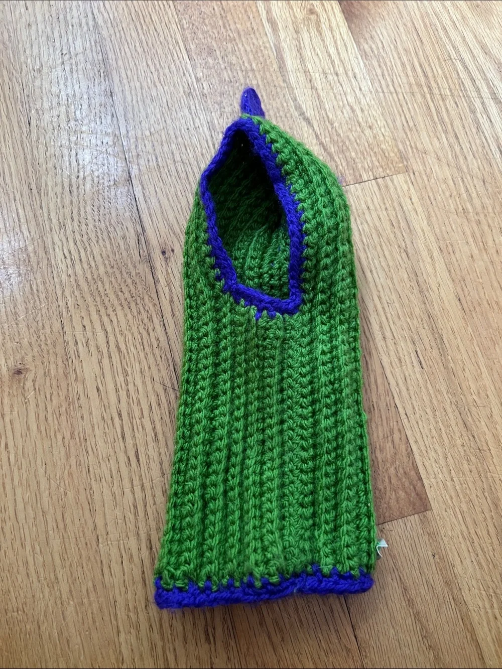 Snooch Green & Purple Knit Dog snooch - Dino Spikes dog hat and collar protector